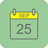 September Glyph Gradient Corner Icon vector