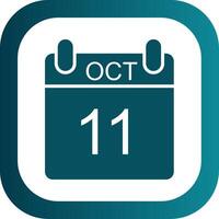 October Glyph Gradient Corner Icon vector