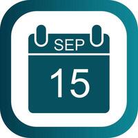 September Glyph Gradient Corner Icon vector