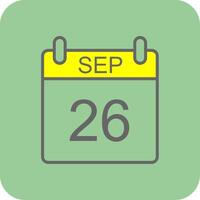 September Glyph Gradient Corner Icon vector