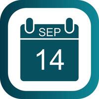 September Glyph Gradient Corner Icon vector