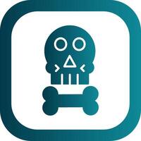 Skull Glyph Gradient Corner Icon vector