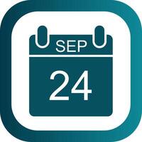 September Glyph Gradient Corner Icon vector