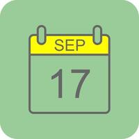 September Glyph Gradient Corner Icon vector