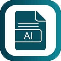 AI File Format Glyph Gradient Corner Icon vector