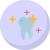 Clean Tooth Flat Bubble Icon vector