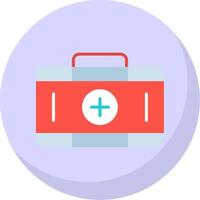 First Aid Kit Flat Bubble Icon vector