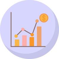 Sales Statistics Flat Bubble Icon vector