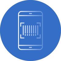 Barcode Scan Flat Bubble Icon vector