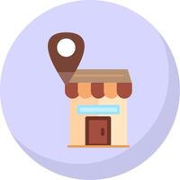 Shop Location Flat Bubble Icon vector