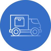 Delivery Truck Flat Bubble Icon vector