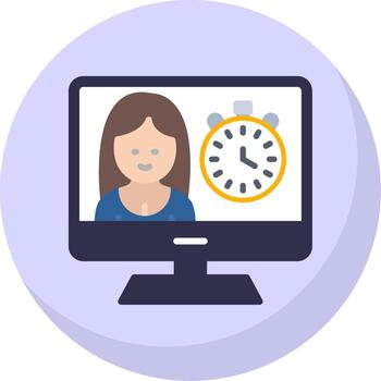 Temporizador plano burbuja icono vector