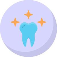 Healthy Tooth Flat Bubble Icon vector