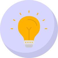 Lightbulb Flat Bubble Icon vector