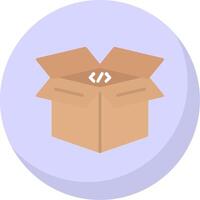 abierto caja plano burbuja icono vector