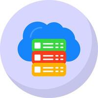 Cloud Servers Flat Bubble Icon vector