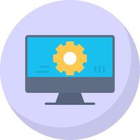 Monitoring Software Flat Bubble Icon vector