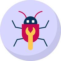 Bug Fixing Flat Bubble Icon vector