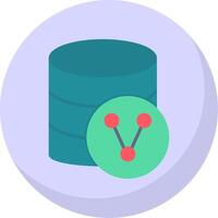 Database Sharing Flat Bubble Icon vector