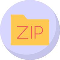 Zip Files Flat Bubble Icon vector