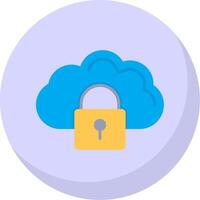 nube seguridad plano burbuja icono vector
