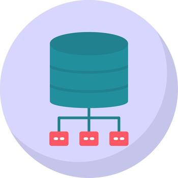 Database Architecture Flat Bubble Icon vector