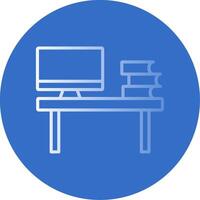 Workstation Flat Bubble Icon vector