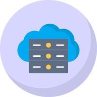 Cloud Server Flat Bubble Icon vector