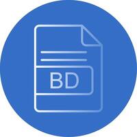 BD File Format Flat Bubble Icon vector