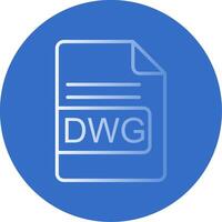DWG File Format Flat Bubble Icon vector