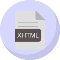 XHTML File Format Flat Bubble Icon vector