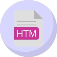 HTM File Format Flat Bubble Icon vector