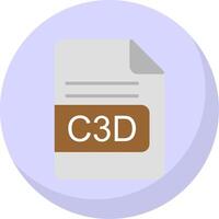 C3D File Format Flat Bubble Icon vector