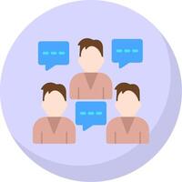 Team Connect Flat Bubble Icon vector