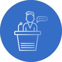 Leader Chat Flat Bubble Icon vector