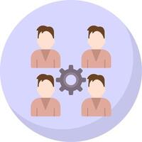 Pro grupo equipo plano burbuja icono vector