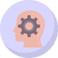 Seo Mind Flat Bubble Icon vector