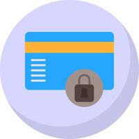 Credit Card Secure Flat Bubble Icon vector