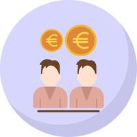 Euro Team Flat Bubble Icon vector