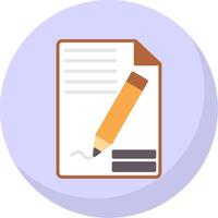 Edit Page Flat Bubble Icon vector