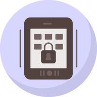 Tablet Secure Flat Bubble Icon vector
