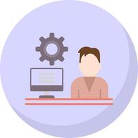 Admin Work Flat Bubble Icon vector