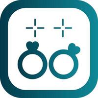 Wedding Rings Glyph Gradient Corner Icon vector