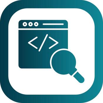 Code Review Glyph Gradient Corner Icon vector