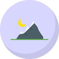 montaña plano burbuja icono vector