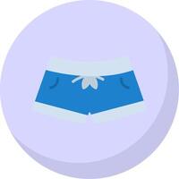 nadar pantalones cortos plano burbuja icono vector