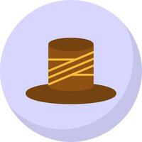 Top Hat Flat Bubble Icon vector