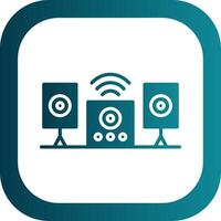 Audio System Glyph Gradient Corner Icon vector