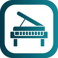 Piano Glyph Gradient Corner Icon vector