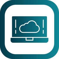 Cloud Glyph Gradient Corner Icon vector